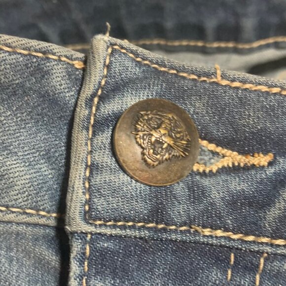 Vintage Ed Hardy Skull & Serpent Embroidered Low Rise Y2K Grail Jeans Size 26 - Picture 14 of 16
